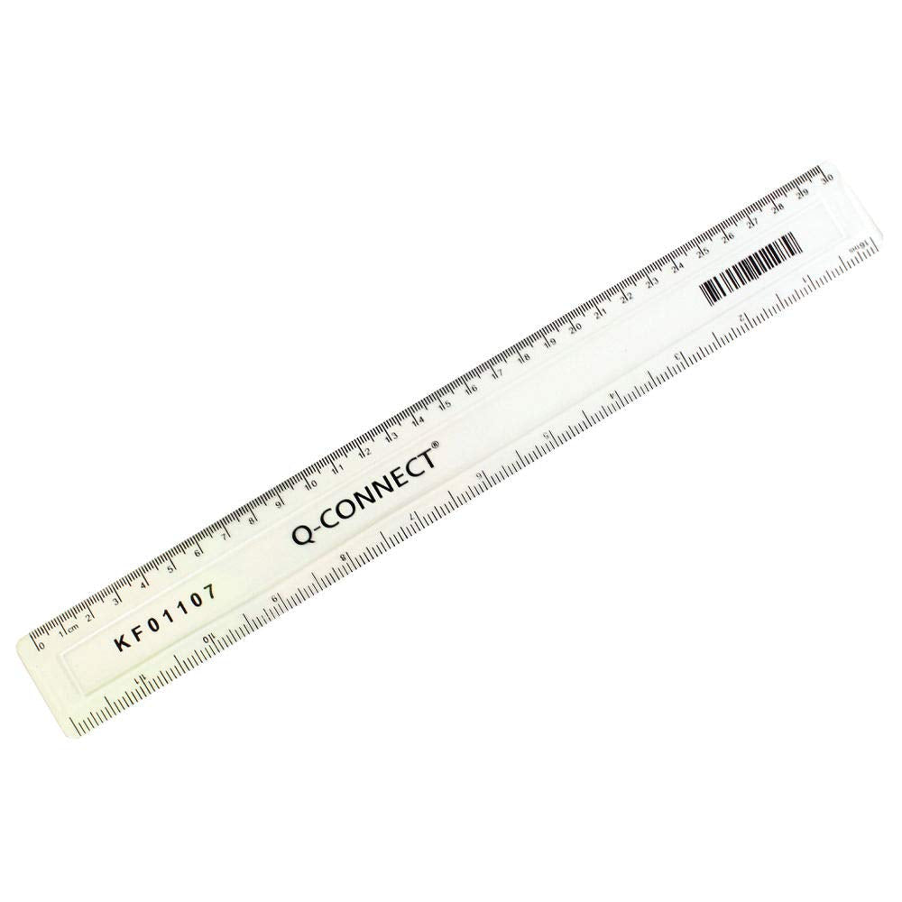 Q-CONNECT 300MM/30CM CLEAR RULER KF01107