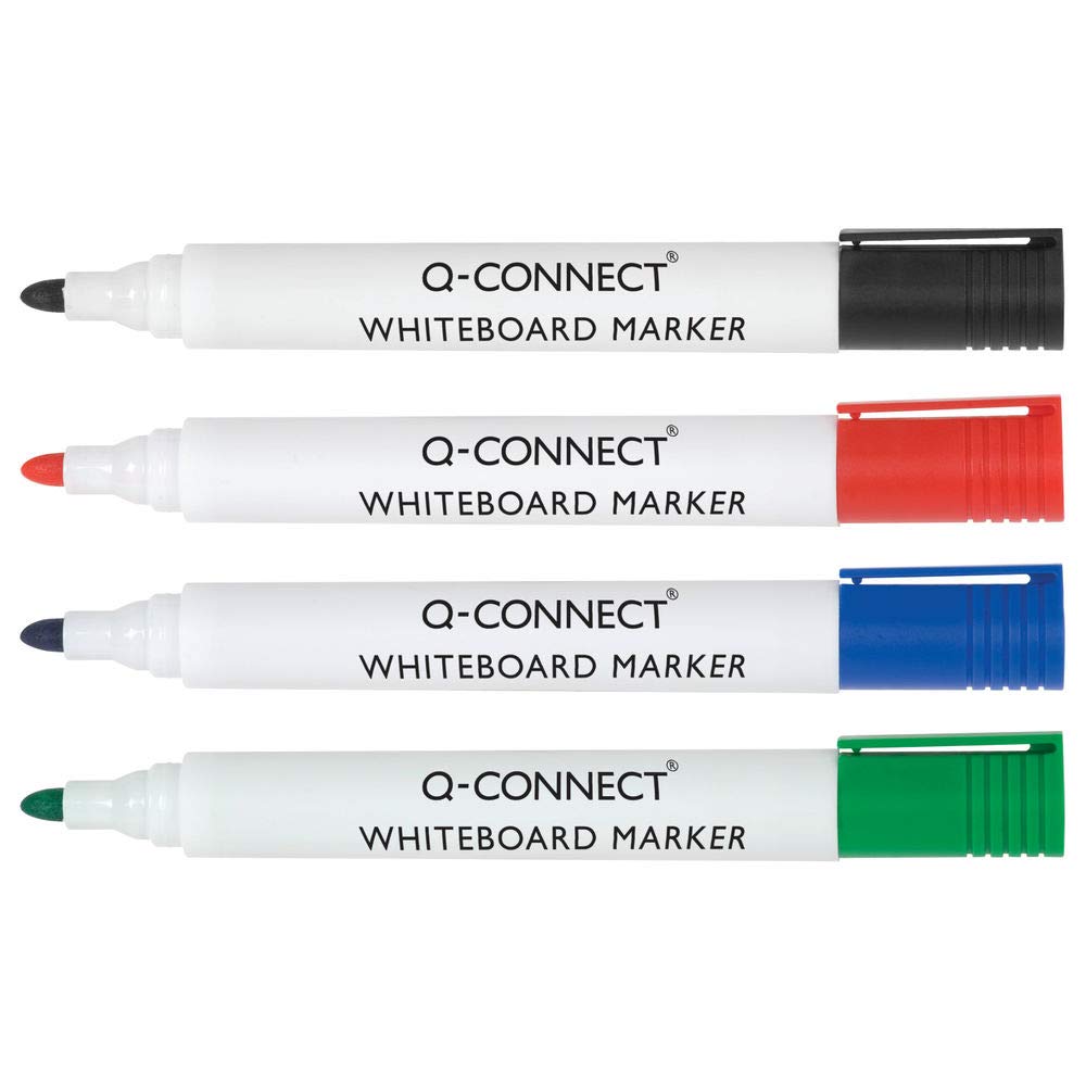Q-CONNECT DRYWIPE MARKER PEN ASSORTED (PACK OF 4) KF26038