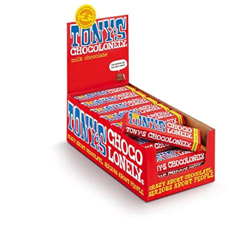 TONY'S CHOCOLONELY MILK CHOCOLATE BARS (50g) x 35