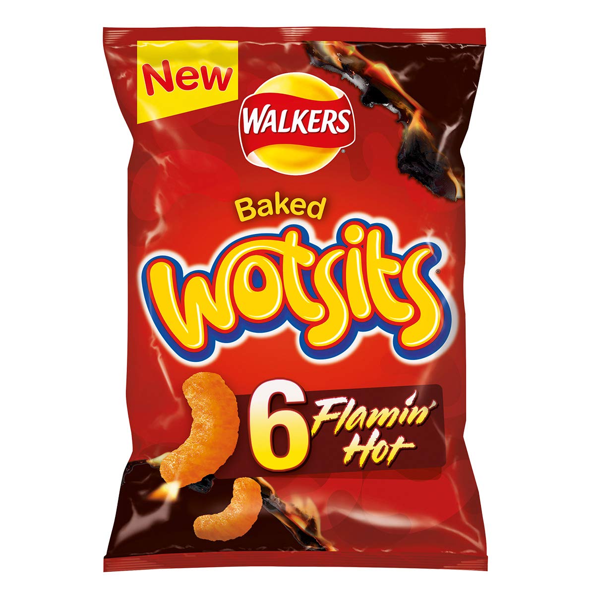 WALKERS CRISPS FLAMIN HOT WOTSITS (16g) x 6