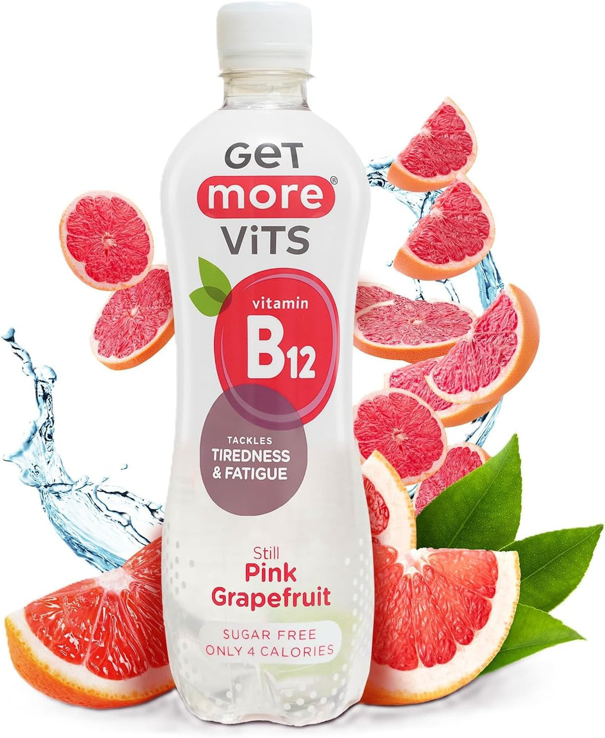 GET MORE VITS PINK GRAPEFRUIT VITAMIN B12 BOTTLES (500ml) x 12
