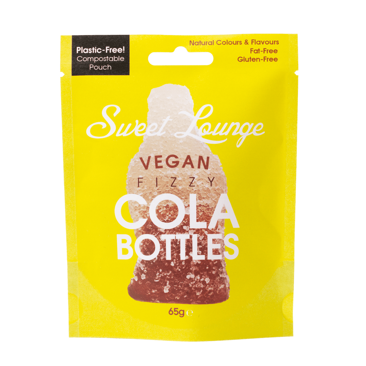 SWEET LOUNGE VEGAN FIZZY COLA BOTTLES POUCHS (65g) x 10