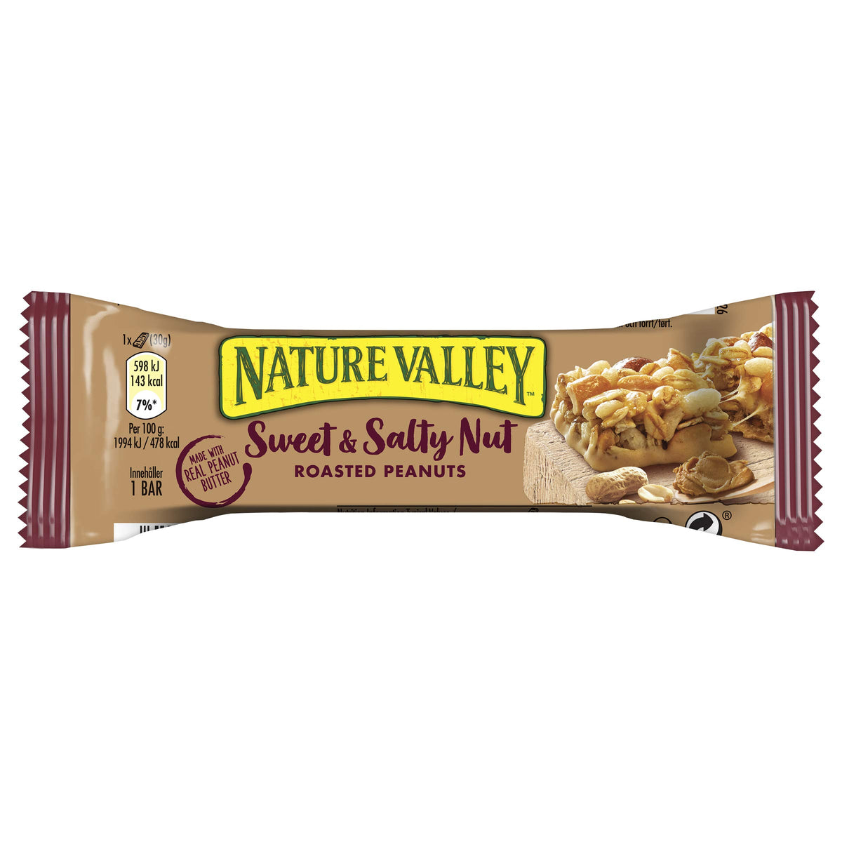 NATURE VALLEY SWEET & SALTY NUT ROASTED PEANUTS BARS (30g) x 4