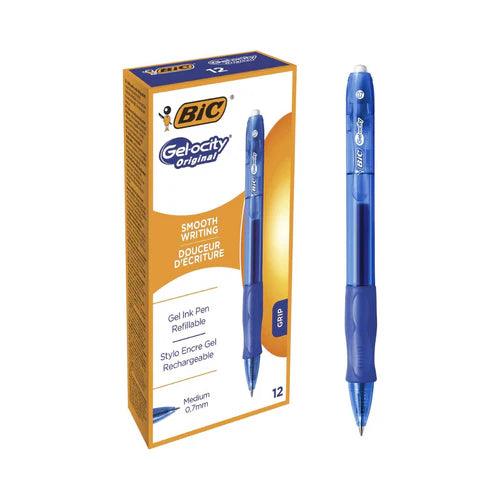 BIC GEL-OCITY ORIGINAL GEL PEN MEDIUM BLUE (PACK OF 12) 829158