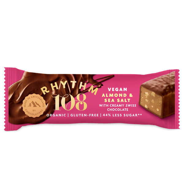 RHYTHM 108 - SWISS CHOCO BAR - ALMOND & SEA SALT (33g) x 15