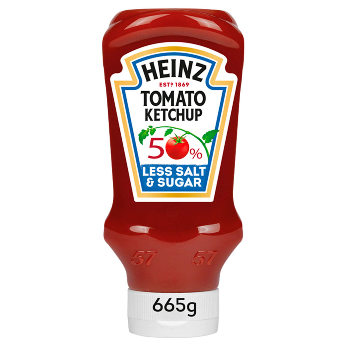 HEINZ 50% LESS SUGAR & SALT TOMATO KETCHUP 665g