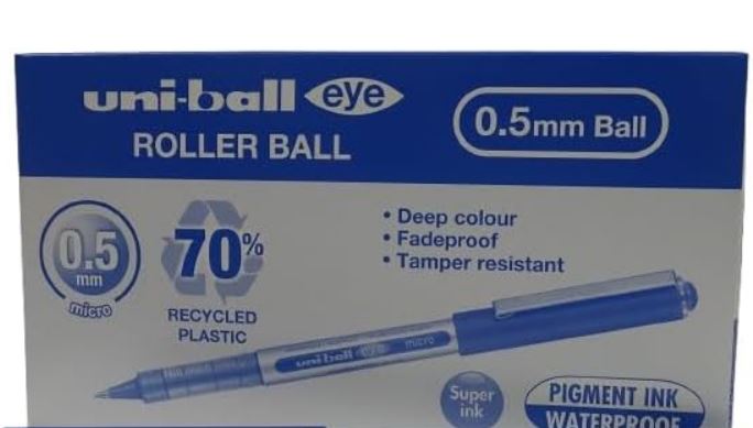 UNI-BALL LIQUID INK ROLLERBALL PEN UB-150E BLUE (PACK OF 12) 315127000