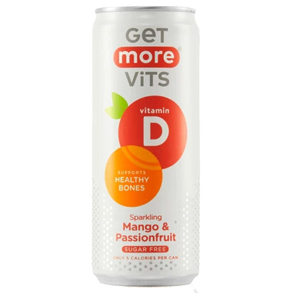GET MORE VITS D SPARKLING MANGO & PASSIONFRUIT CANS (330ml) x 12