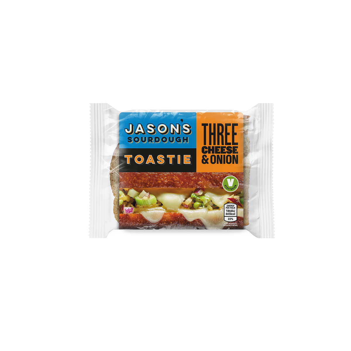 THREE CHEESE & ONION TOASTIE ON JASON'S WHITE CIABATTA