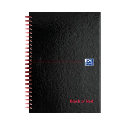BLACK N' RED WIREBOUND RULED HARDBACK NOTEBOOK A4 (PACK OF 5) 100103711