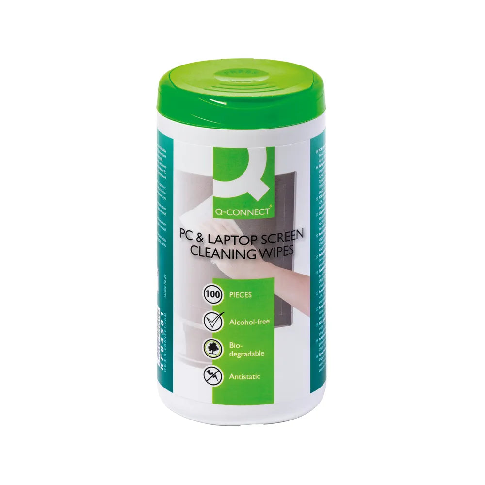 Q-CONNECT SCREEN AND KEYBOARD WIPES (PACK OF 100) KF04501