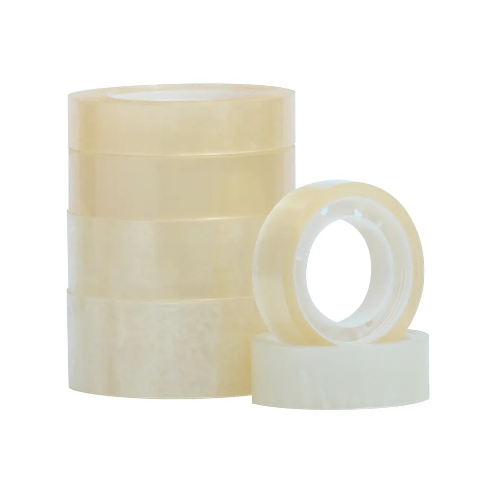 Q-CONNECT EASY TEAR POLYPROPYLENE TAPE 19MMX33M 1 INCH CORE CLEAR (PACK OF 8) KF27013