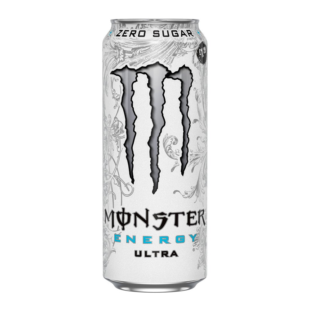 MONSTER ZERO SUGAR ULTRA ENERGY WHITE DRINK (500ml) x 12