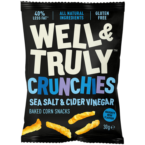 WELL & TRULY CRUNCHIES - SEA SALT & CIDER VINEGAR (30g) x 10