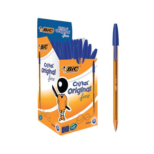 BIC CRISTAL FINE BALLPOINT PEN BLUE (50 PACK) 872730