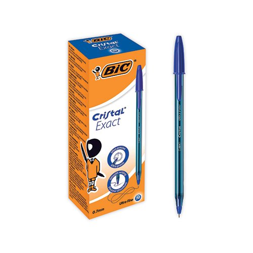 BIC CRISTAL BALLPOINT PENS ULTRA FINE 0.7MM BLUE (20 PACK) 992605