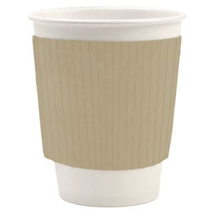 KRAFT CARD CORRUGATED PAPER CUP SLEEVES (fits 8oz/10oz cups) x 1000