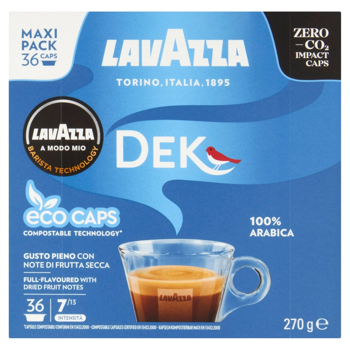 Lavazza A Modo Mio Dek Decaf Cremoso (16 capsules)