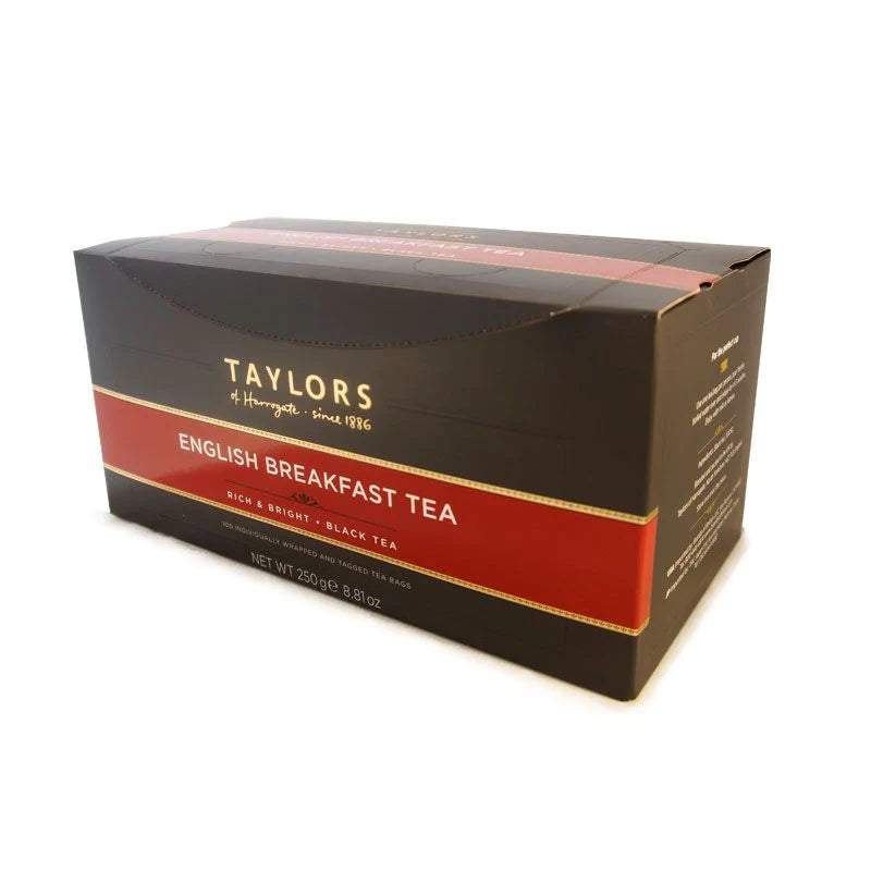 TAYLORS OF HARROGATE ENGLISH BREAKFAST ENVELOPE & TAG (100 BAGS)
