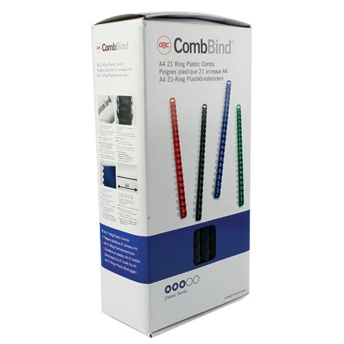GBC COMBBIND A4 12MM BINDING COMBS BLACK (PACK OF 100) 4028177