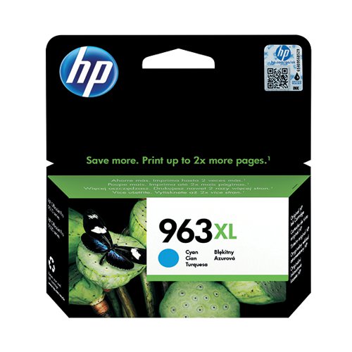 HP 963XL ORIGINAL INK CARTRIDGE HIGH YIELD CYAN 3JA27AE