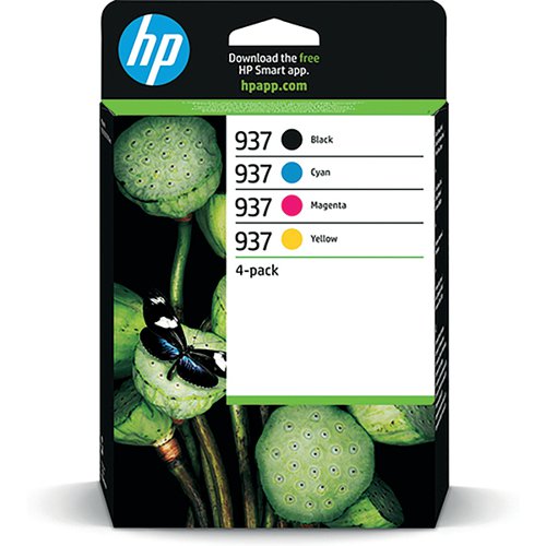 HP 937 ORIGINAL INK CARTRIDGE CMYK 4-PACK 6C400NE