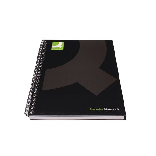 Q-CONNECT HARDBACK WIREBOUND BOOK A4 BLACK (PACK OF 3) KF03727