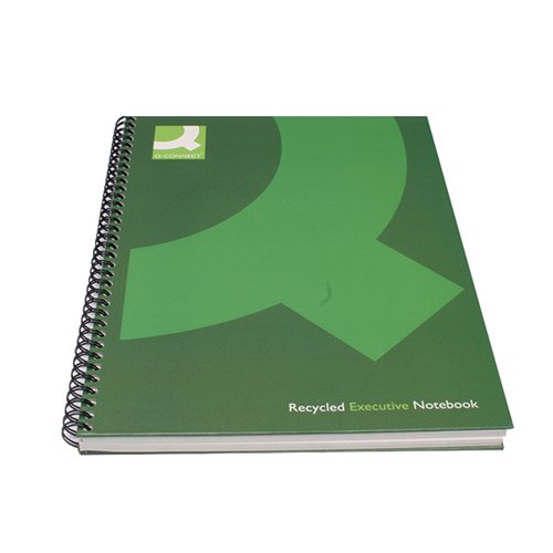Q-CONNECT RECYCLED WIREBOUND NOTEBOOK A5 GREEN (PACK OF 3) KF03732