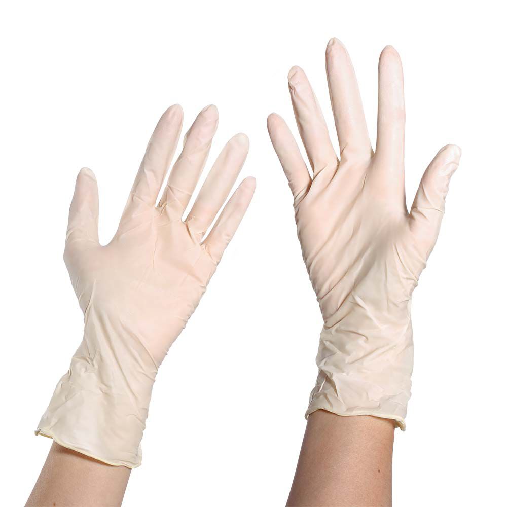 DISPOSABLE LATEX GLOVES POWDER FREE LARGE x 100