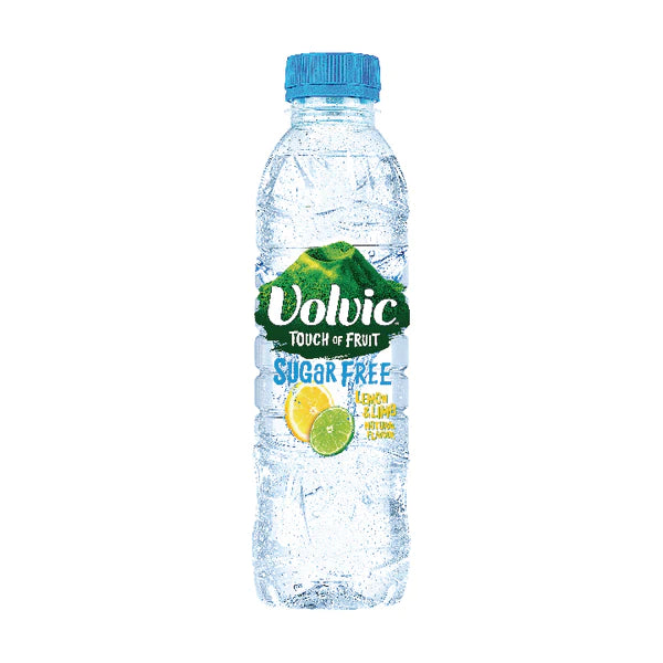 VOLVIC TOUCH OF FRUIT LEMON & LIME PLASTIC BOTTLE SUGAR FREE (500ml) x 12