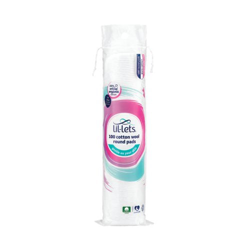 LIL-LETS COTTON WOOL ROUND PADS X100/PACK (PACK OF 12) 99CRD