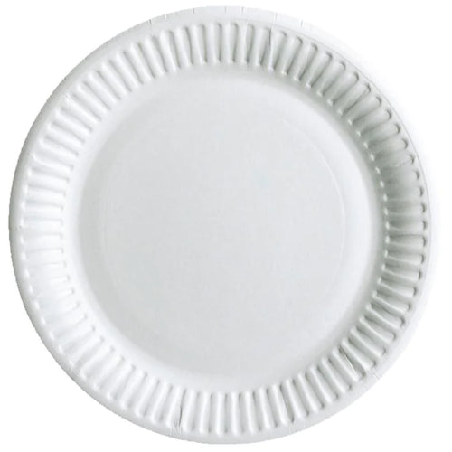 9in LINED BOARD/PAPER PLATES WHITE (100-pack) x 10