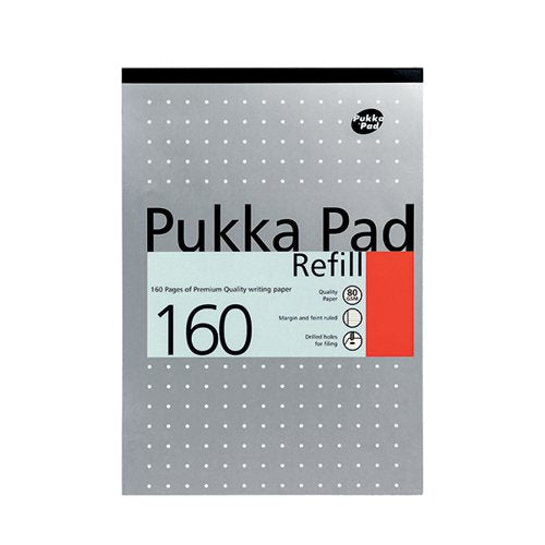 PUKKA PAD RULED METALLIC FOUR-HOLE REFILL PAD TOP BOUND 160 PAGES A4 (6 PACK) 80/1