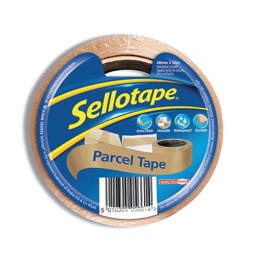 SELLOTAPE BROWN PARCEL TAPE 48MMX50M (8 PACK) 1760686
