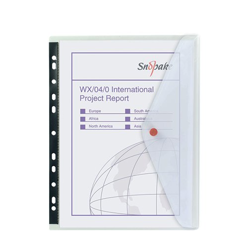 SNOPAKE POLYFILE RING BINDER WALLET A4 CLEAR (PACK OF 5) 12566