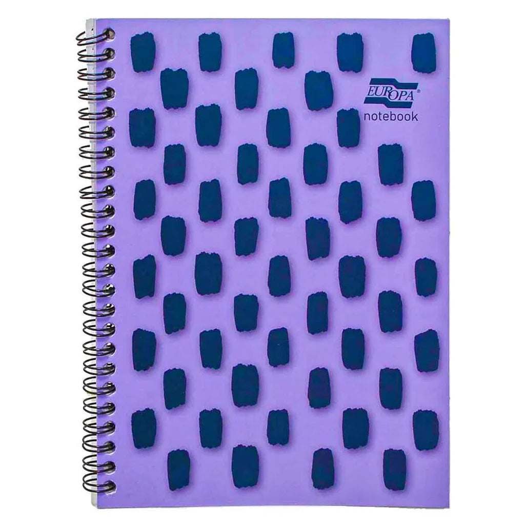 EUROPA SPLASH NOTEBOOKS 160 LINED PAGES A5 PURPLE COVER (PACK OF 3) EU1504Z
