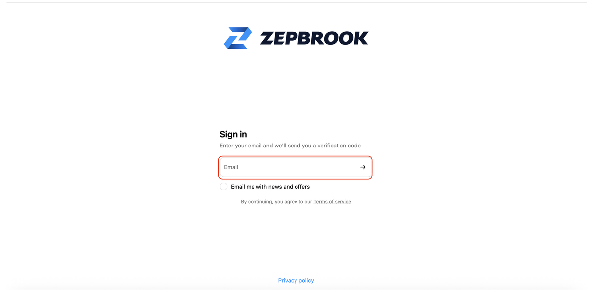 Type in your email address, then press enter