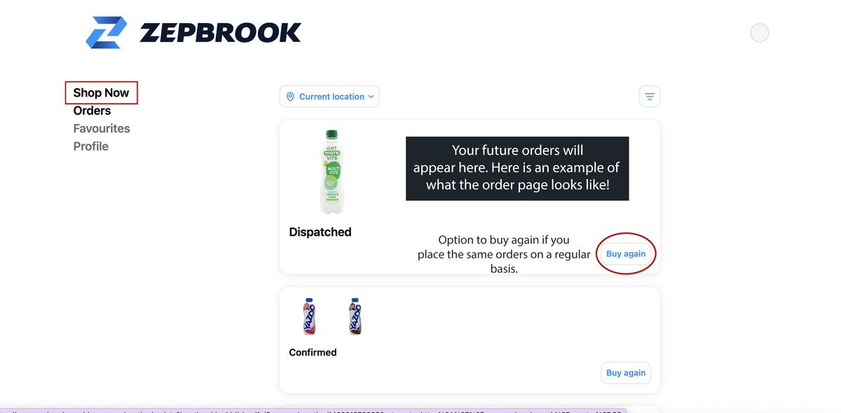 Click 'Shop now' on the left hand side to begin browsing