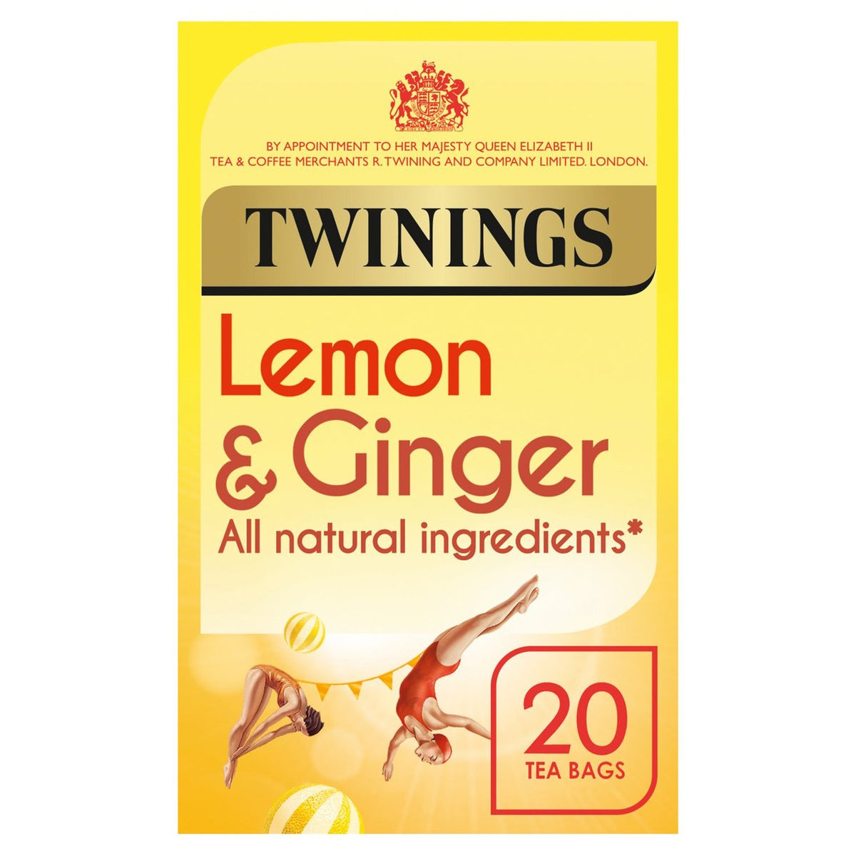 TWININGS REVITALISING LEMON & GINGER ENVELOPED TEA BAGS (20 bags)