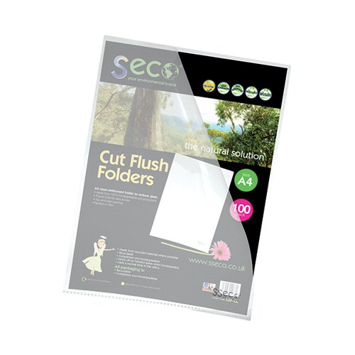 STEWART SUPERIOR ECO CUT FLUSH FOLDER CLEAR (100 PACK) LSF-CL