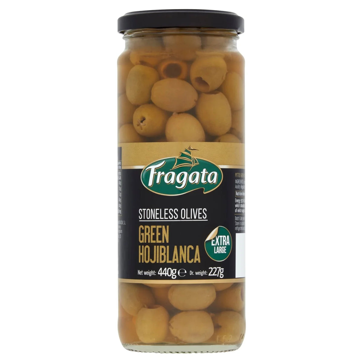 FRAGATA PITTED GREEN OLIVES 440G