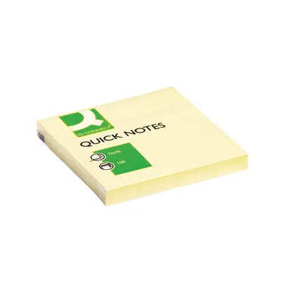 Q-CONNECT QUICK NOTE REPOSITIONABLE PAD 76X76MM YELLOW (PACK OF 12) KF10502