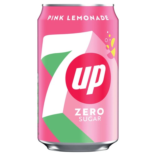SEVEN UP ZERO PINK LEMONADE CANS (330ml) x 24