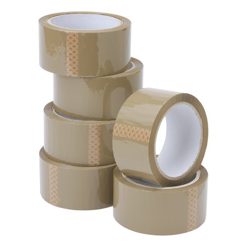 5 STAR VALUE PACKAGING TAPE 48MMX66M BUFF (PACK OF 6)