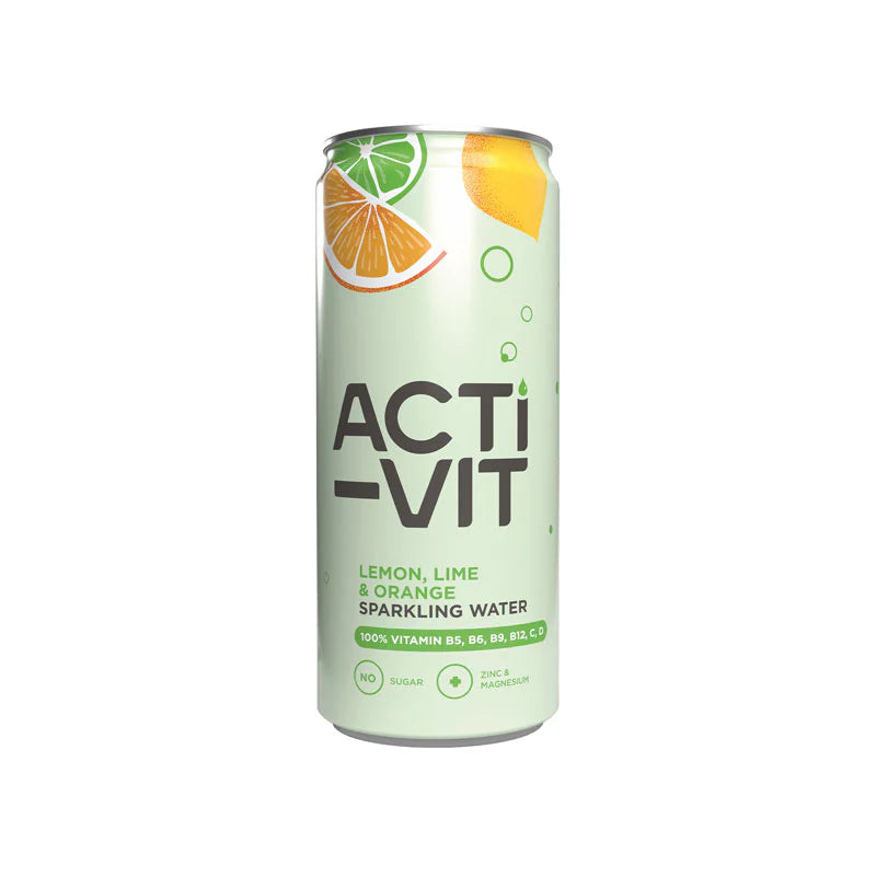 ACTI-VIT VITAMIN LEMON, LIME & ORANGE SPARKLING WATER (330ml) x 12