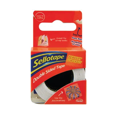 SELLOTAPE DOUBLE SIDED TAPE 15MMX5M (12 PACK) 1445293