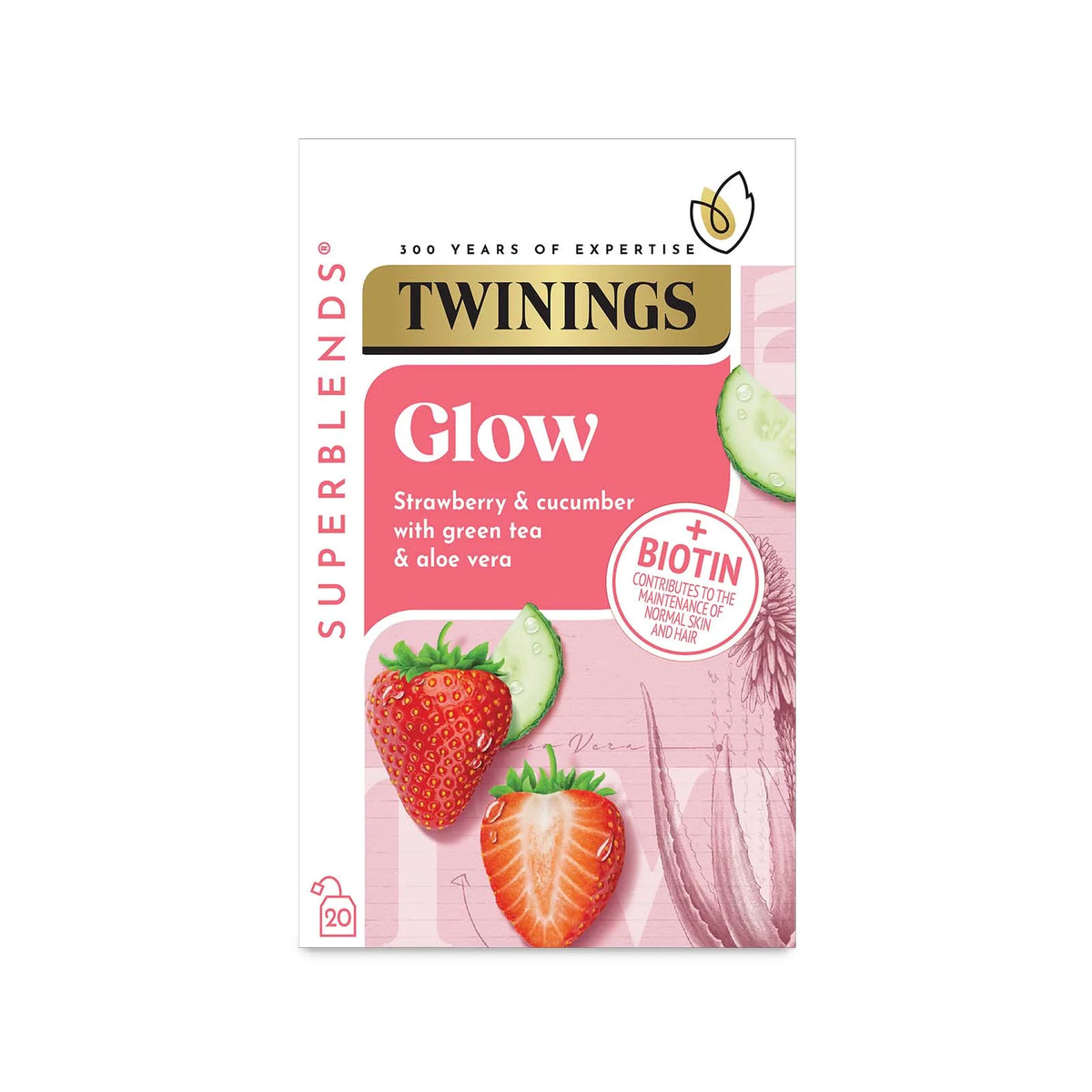 TWINING'S SUPERBLEND GLOW TEA BAGS x 20