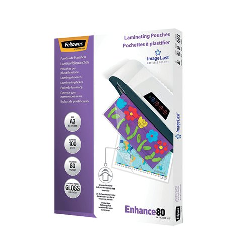 FELLOWES LAMINATING POUCH A3 160 MICRON TOTAL THICKNESS GLOSS (PACK OF 100) 5306207