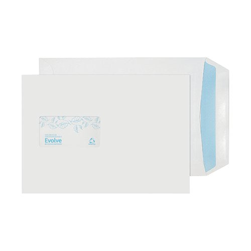 EVOLVE C5 ENVELOPES RECYCLED WINDOW SELF SEAL 100GSM WHITE (PACK OF 500) RD7084