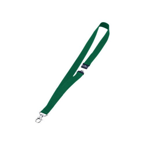 DURABLE SOFT LANYARD WITH CLIP AND SAFETY RELEASE GREEN (PACK OF 10) 8137/05